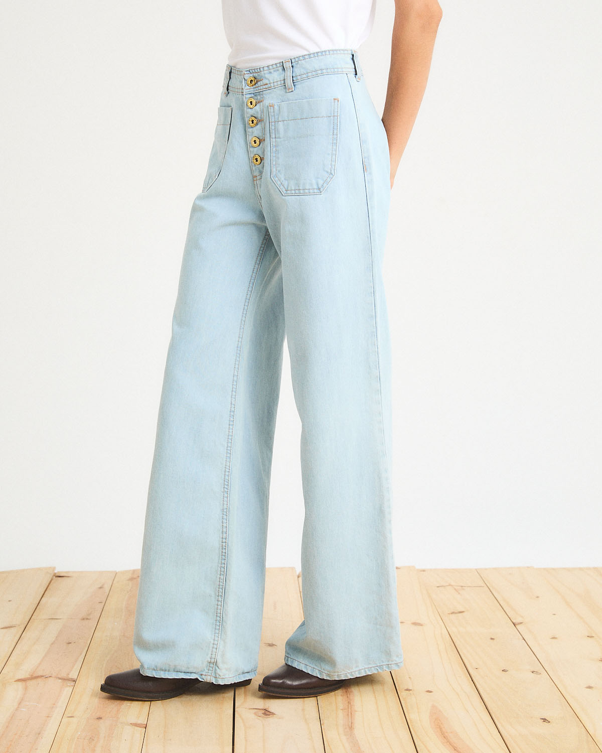 Jean Pocket Marine High Tina Light Blue