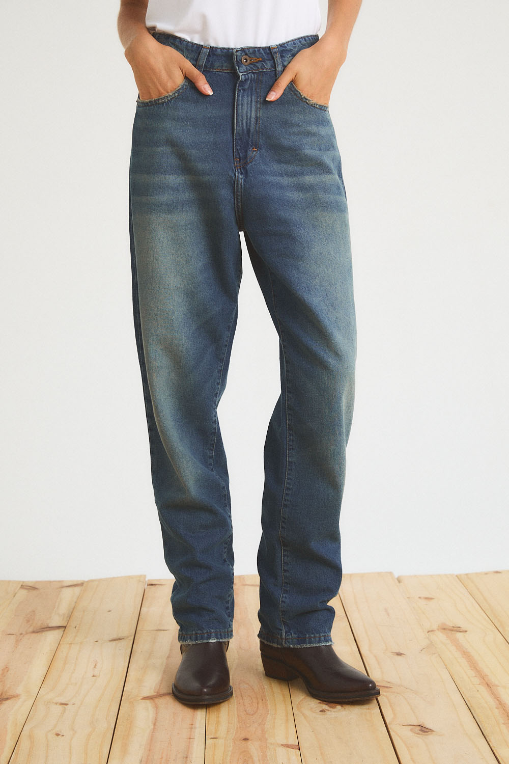 Jean Bisnikke Mid Blue Dirty 