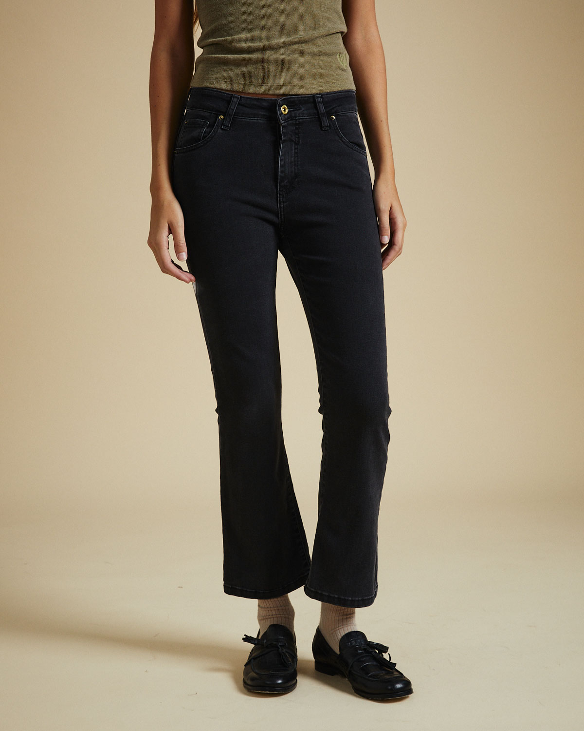 Jerry Petit Rose High Used Black Jeans