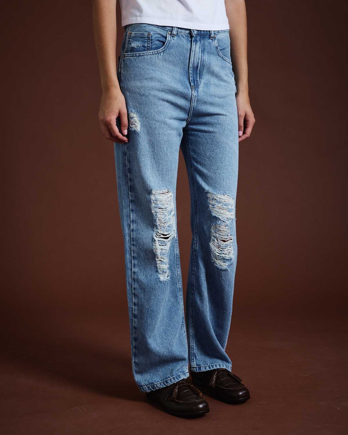 Jean Paul Destroyed Mid Used Light Blue